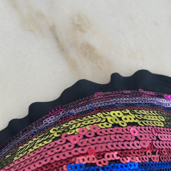 Victoria Secret sequin multi color bathing suit top sz 34B string closures - Picture 5 of 7